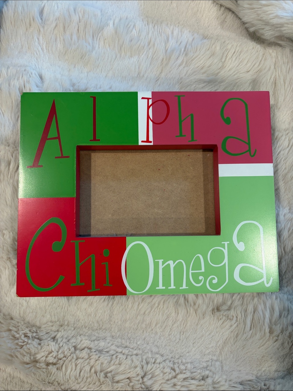 Alpha Chi Omega Decorative Red and Green Picture Frame